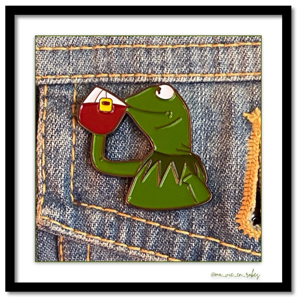 Kermit the Frog Sipping Tea Pin☕️